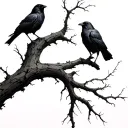 dead tree branch and three crows  tattoo design idea