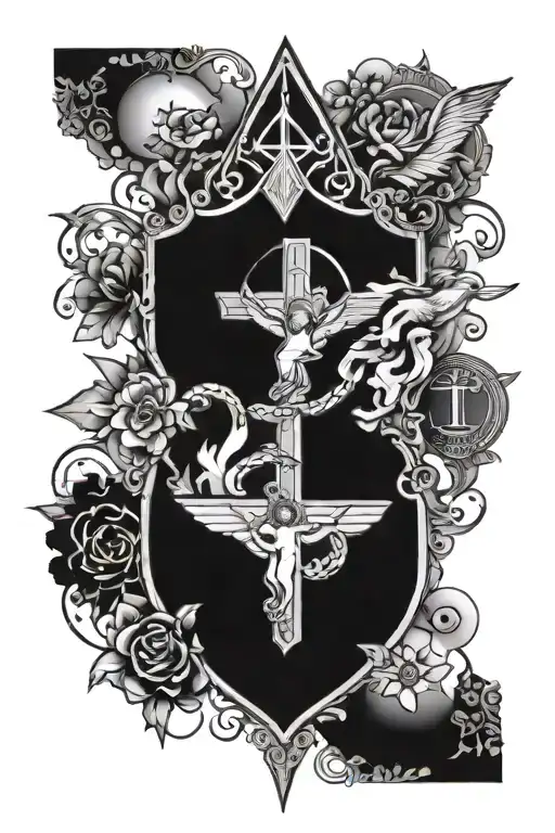 Christian holy trinity tattoo design idea