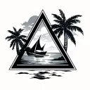 bermuda triangle vacation tattoo design idea