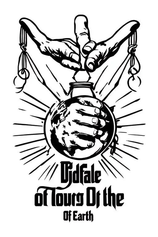 godfather logo Scarface the world is yours hands pulling strings of the earth tattoo design idea
