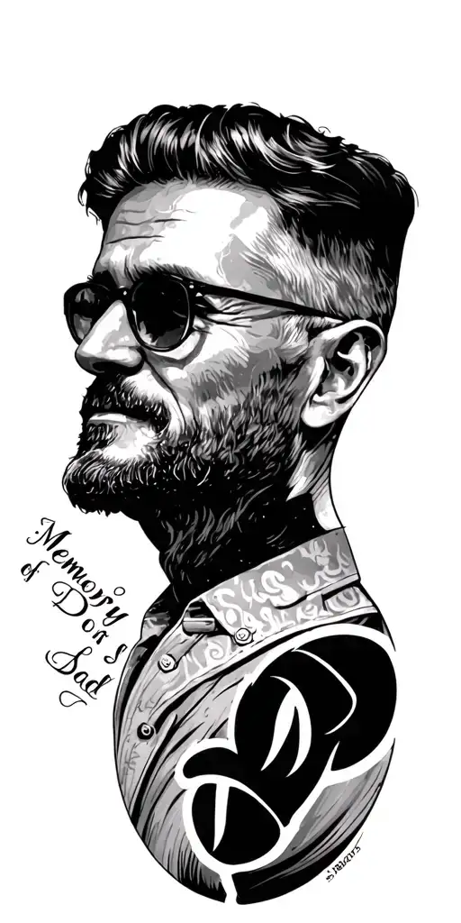 in memory of dad memorial tattoo design idea