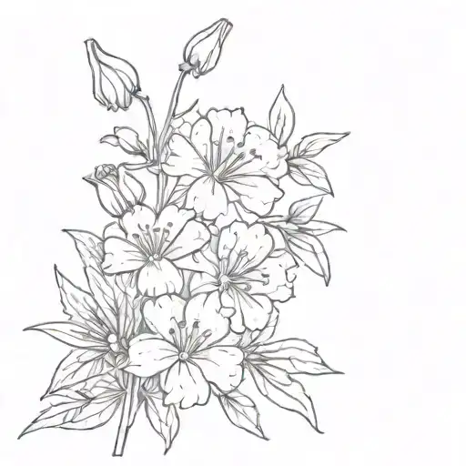 marigold flower and snowdrop flower bouquet tattoo design idea