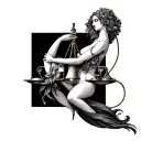 Libra And Aquarius tattoo design idea