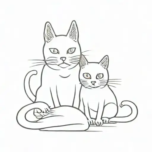 ghost cat and do drinking taaka tattoo design idea