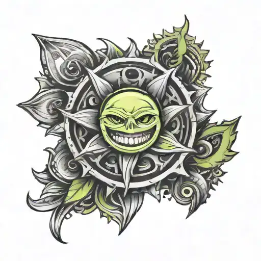 lime smile gear tattoo design idea