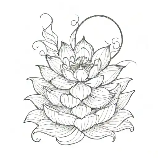 lotus and snake tattoo design idea