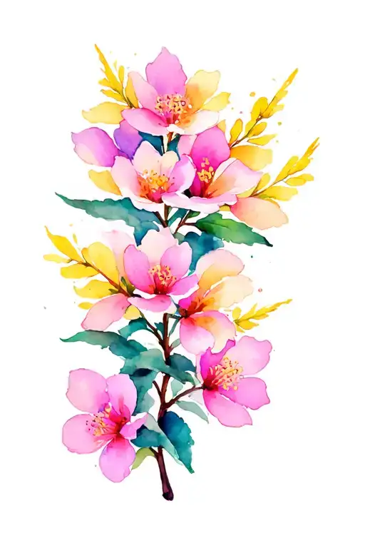 mimosa tree flower tattoo design idea