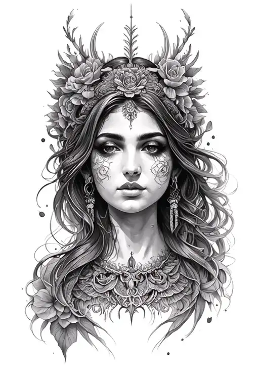 Cancer Goddess tattoo design idea