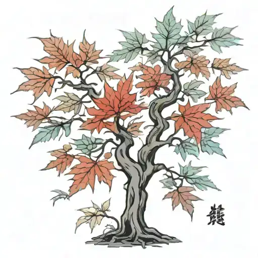 Japanese Maple tree tattoo design idea