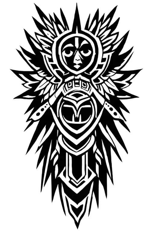 Aztec archangel Raphael tattoo design idea