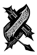 three parallel Celtic arrows pointing toward the wrist  tattoo design idea