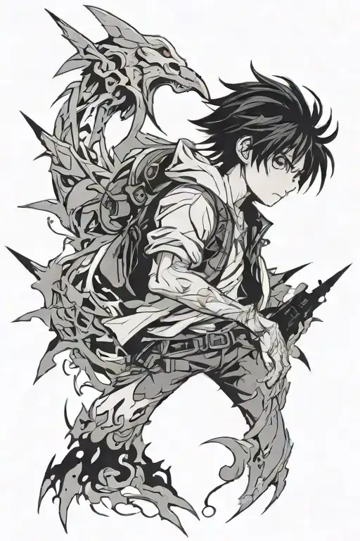 solo leveling anime tattoo design idea