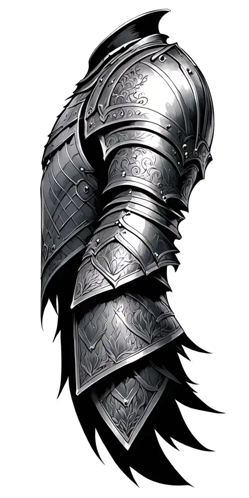 right shoulder armor medieval knight tattoo design idea