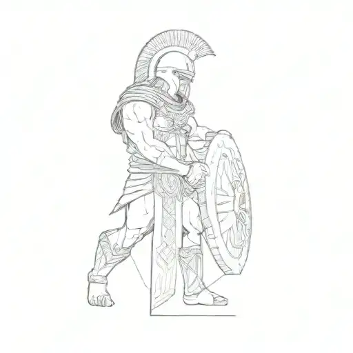 a spartan wrestling a spartan tattoo design idea