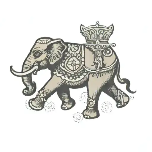 circus elephant adorned tattoo design idea