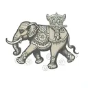 circus elephant adorned tattoo design idea