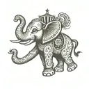 circus elephant adorned tattoo design idea