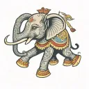 circus elephant adorned tattoo design idea