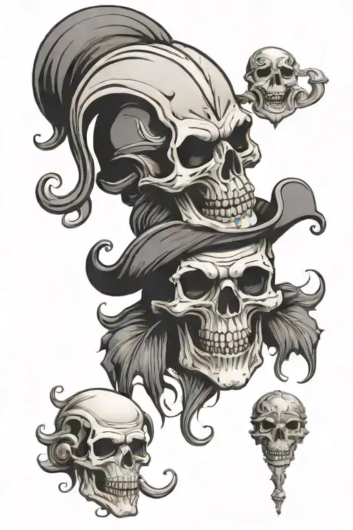 jester Harley Davidson logo skulls jack Daniel's logi tattoo design idea