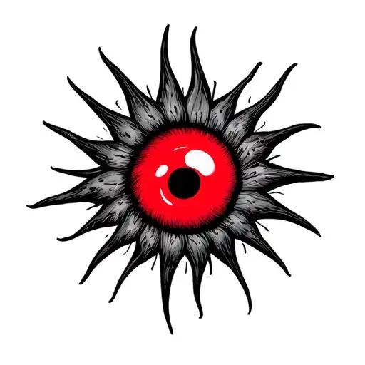 red sun with evil eye tattoo tattoo design idea