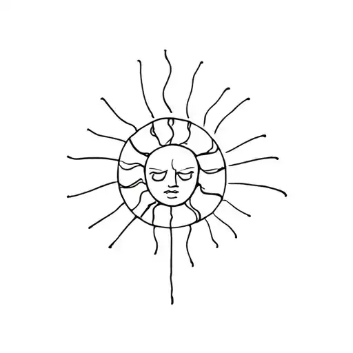simple melting sun with mental health tattoo design idea