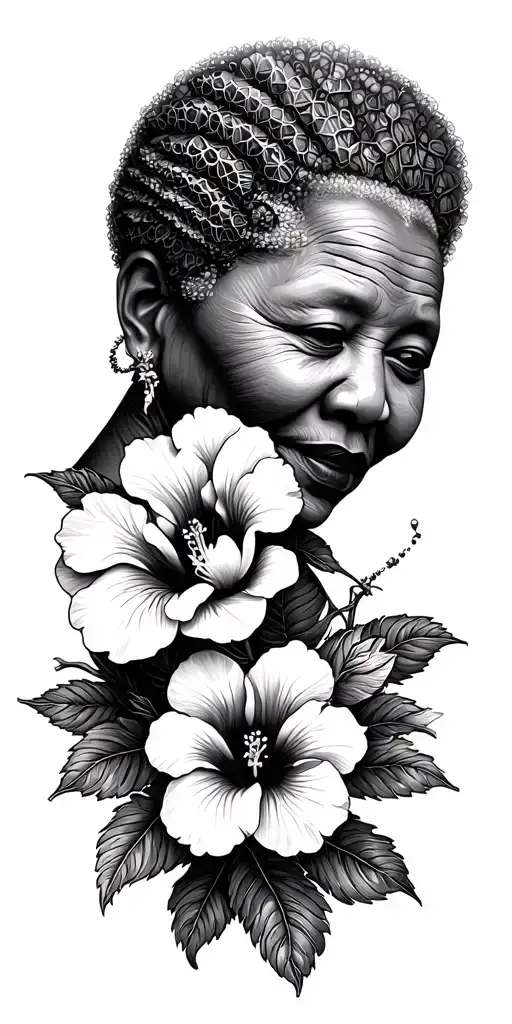 Mandela. Hibiscus. Peonies. Maybe splash of color. Fine lines. Dotwork. Stippling. Honeycombs  tattoo design idea