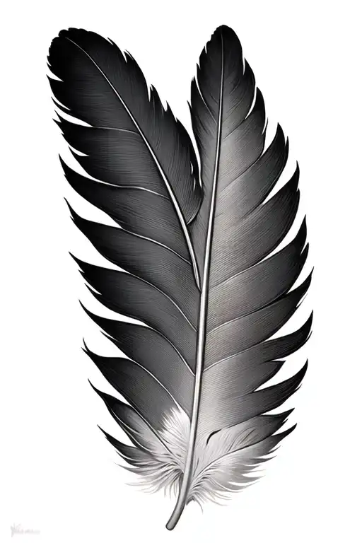 turkey feather with nicholas on the side of it tattoo design idea