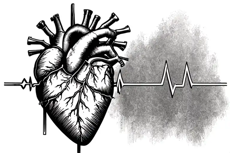 heart surgery, heartbeat on left forearm tattoo design idea