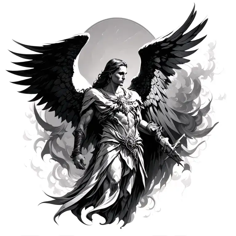 archangel Azrael tattoo design idea