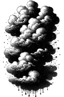   melting fluffy light clouds tattoo design idea