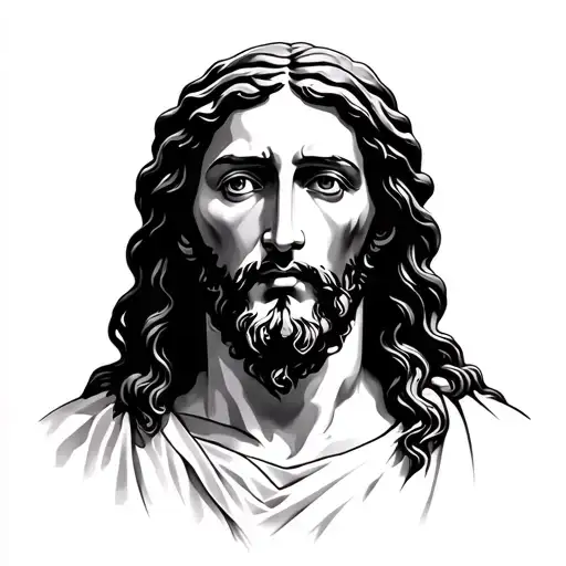 jesus face tattoo design idea