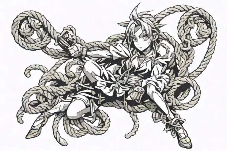 rope attached tattoo design idea
