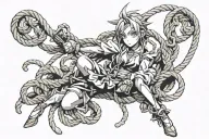 rope attached tattoo design idea