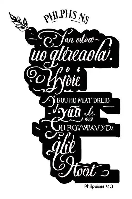 biblical verse Philippians 4:13 tattoo design idea
