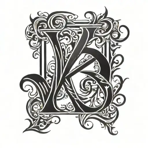 K2U9R8A in gothic letters tattoo design idea