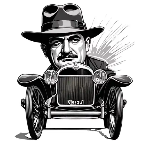 al capone voiture année 50 years old man tattoo design idea