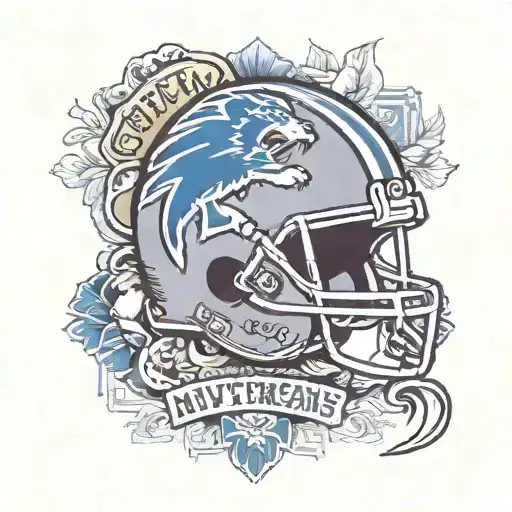 michigan wolverines football detroit lions facing each tattoo design idea