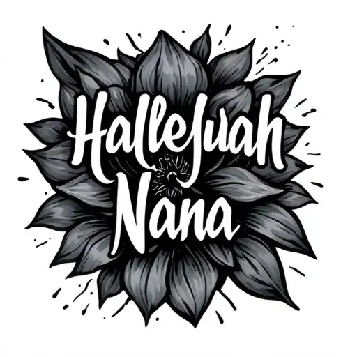 Hallelujah Nana in words tattoo design idea