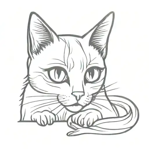 coraline cat  tattoo design idea