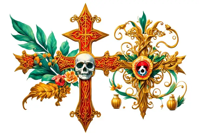 portuguese cross tattoo design idea