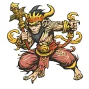 monkey king card tattoo design idea