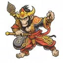 monkey king card tattoo design idea
