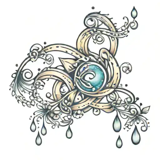 infinity and rain drops  tattoo design idea