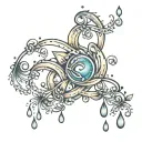 infinity and rain drops  tattoo design idea