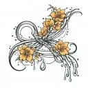 infinity and rain drops  tattoo design idea