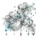infinity and rain drops  tattoo design idea