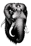 mammoth head emerging tattoo design idea