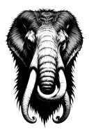 mammoth head emerging tattoo design idea