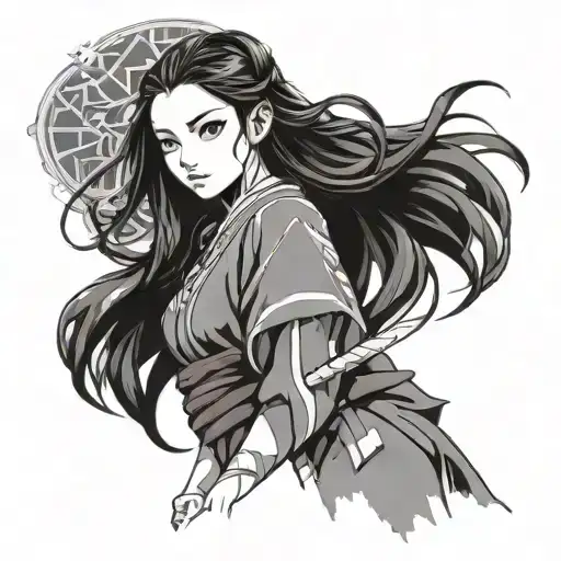 nezuko from anime demon slayer tattoo design idea