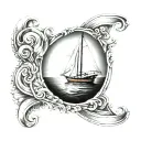sailboat bar tattoo design idea